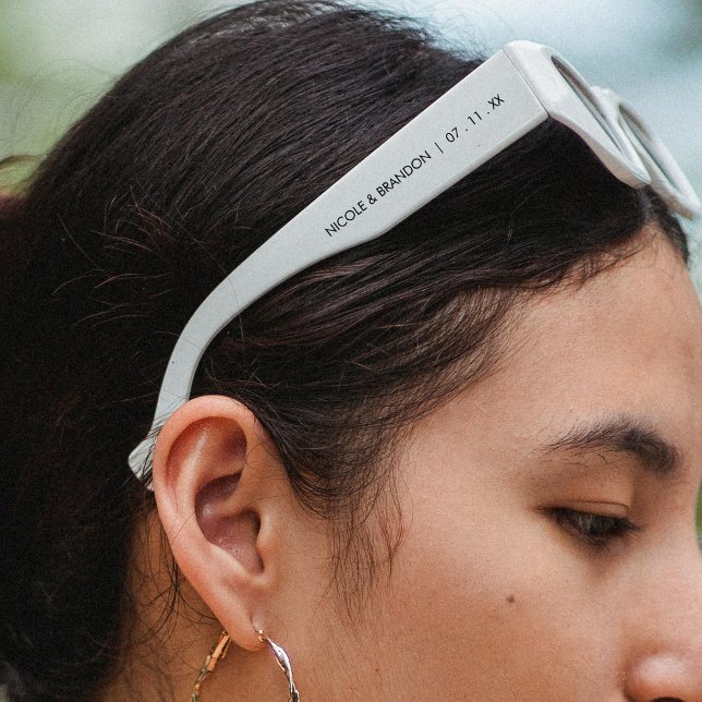 Black White Diagonal Color Block Monogram Wedding Sunglasses (Black White Diagonal Color Block Monogram Wedding Sunglasses)