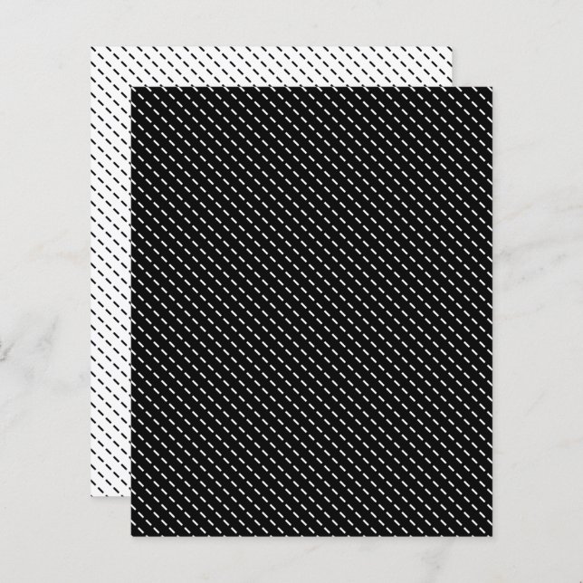 Black White Diagonal Dash Scrapbook Paper (Front/Back)