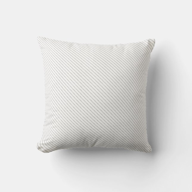 Black, White Diagonal Lines Throw Pillow (Front)