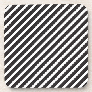 Black & White Diagonal Stripe Coasters