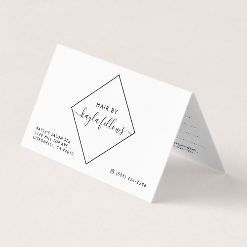Black  White Diamond Appointment Cards