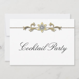 Black White Diamond Black White Cocktail Party Invitation