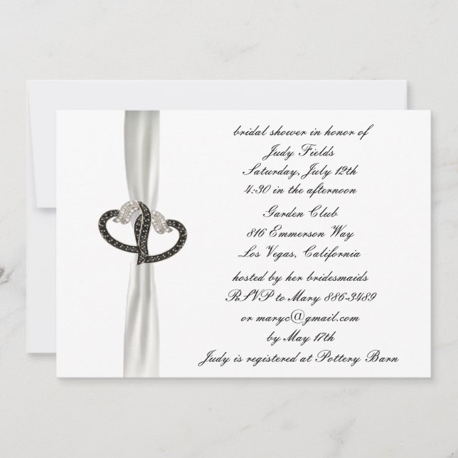 Black & White Diamond Bridal Shower Invitation (Front)