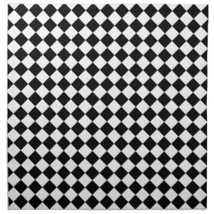 Black White Diamond Check pattern Napkin