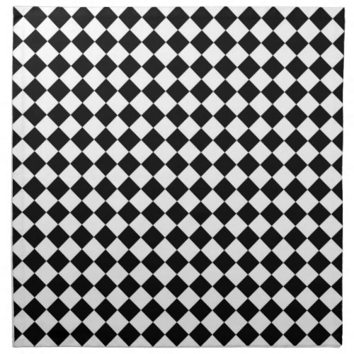Black White Diamond Check pattern Napkin