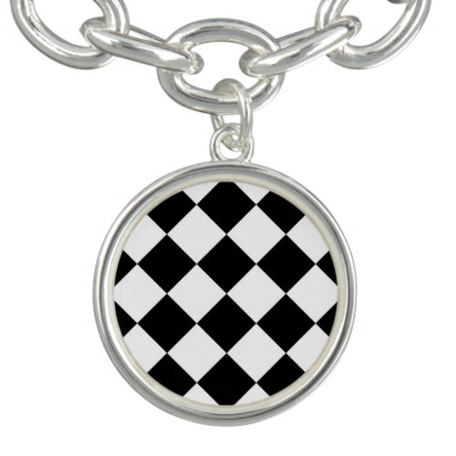 Black White Diamond Checkerboard Bracelet