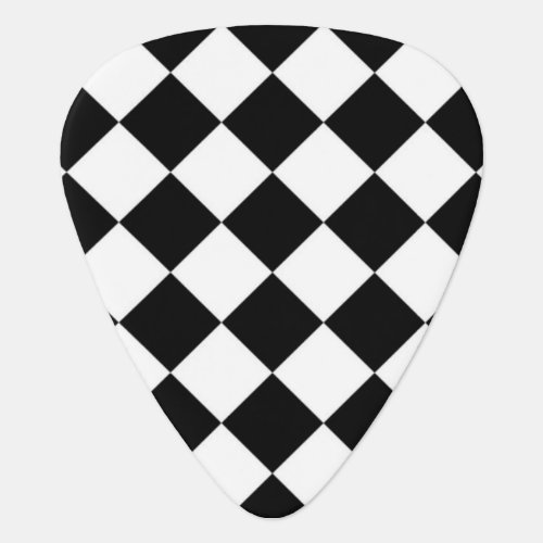 Black White Diamond Checkerboard Guitar Pick