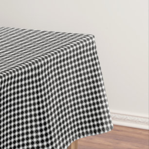 Black & White Diamond Checkered Pattern Rectangle Tablecloth