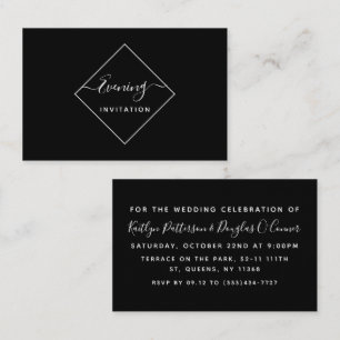 Black & White Diamond Evening Event Ticket Invite