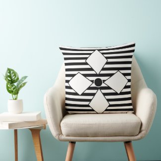 Black White Diamond Geometric Stripes Pattern