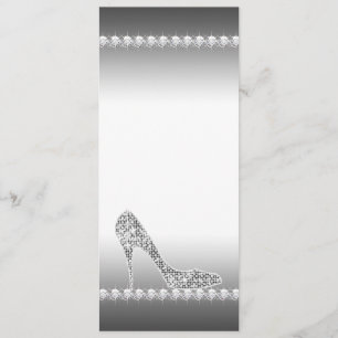 Black White Diamond High Heel Shoe Birthday Party Invitation