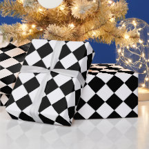Black & White Diamond Pattern Checkerboard Squares