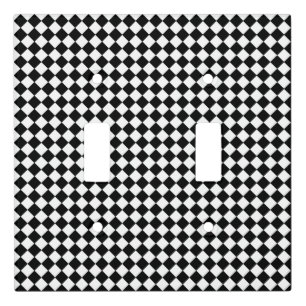 Black white diamond pattern light switch cover