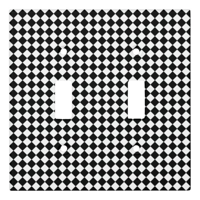 Black white diamond pattern light switch cover (Front)