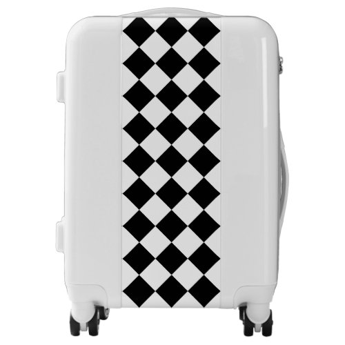 Black  White Diamond Pattern Luggage