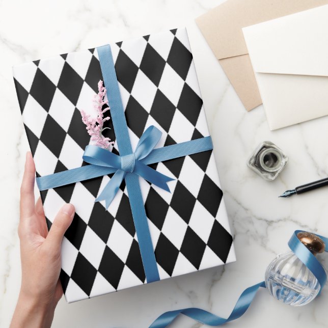 Black White Diamond pattern wrapping paper (Gifting)