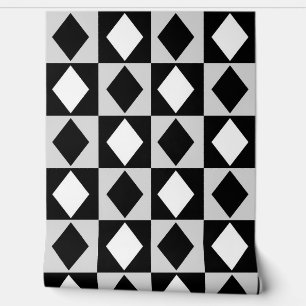  Black White Diamond Rhombus Shape Wallpaper