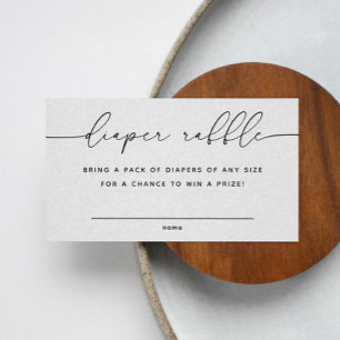 Black & White Diaper Raffle Ticket Baby Shower Enclosure Card