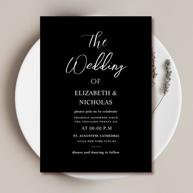 black & white digital wedding invitation template (Creator Uploaded)