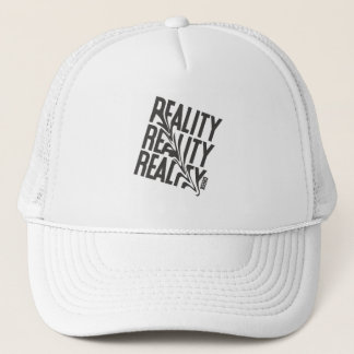 Black & White Distorted Reality Typography  Trucker Hat