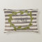 Black & White Distressed Stripe Ivy Wreath Pillow