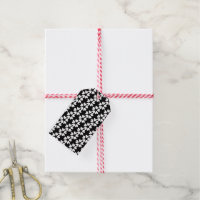 Black & White Ditsy Sweet Love Hearts Patterned Gift Tags