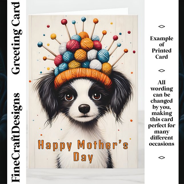 Black & White Dog, Knitted Hat CY1 Custom Mother Card (Creator Uploaded)