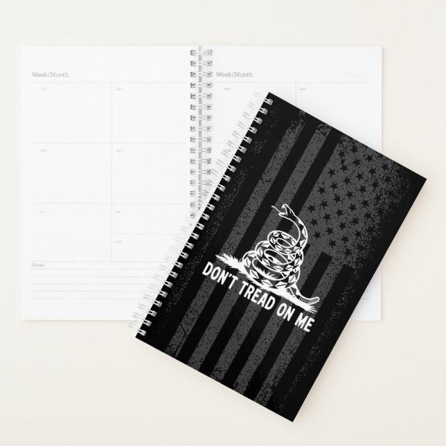 Black & White Don't Tread On Me American Flag Planner (Display)
