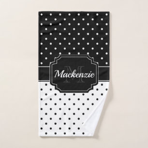 Black & White Dots Bath Towel Set