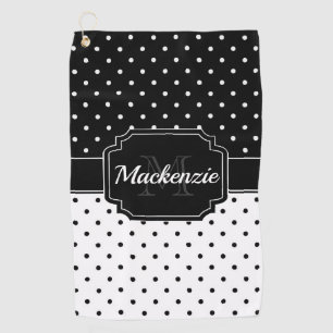 Black & White Dots Golf Towel