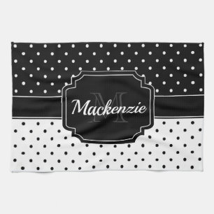 Black & White Dots Kitchen Towel
