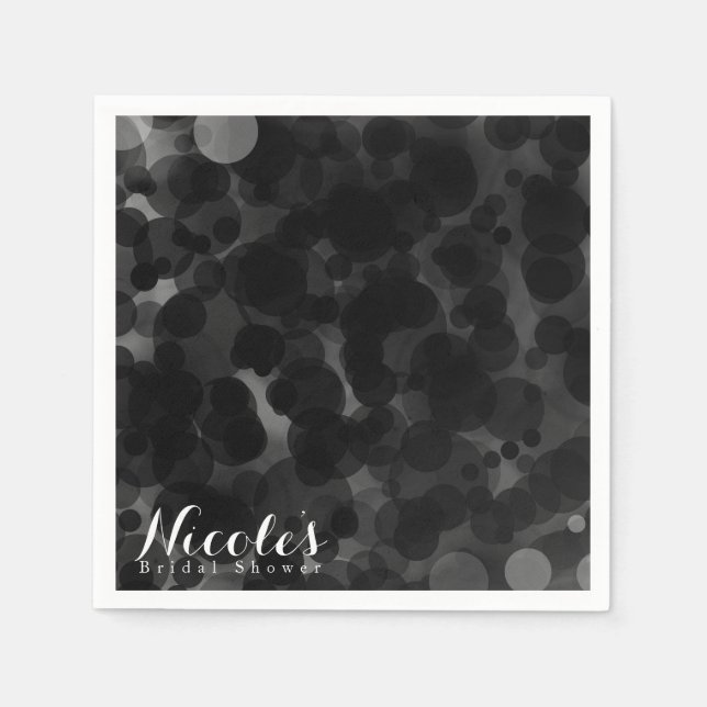 Black & White Dots Modern Chic Party Custom Chic Paper Napkins (Front)