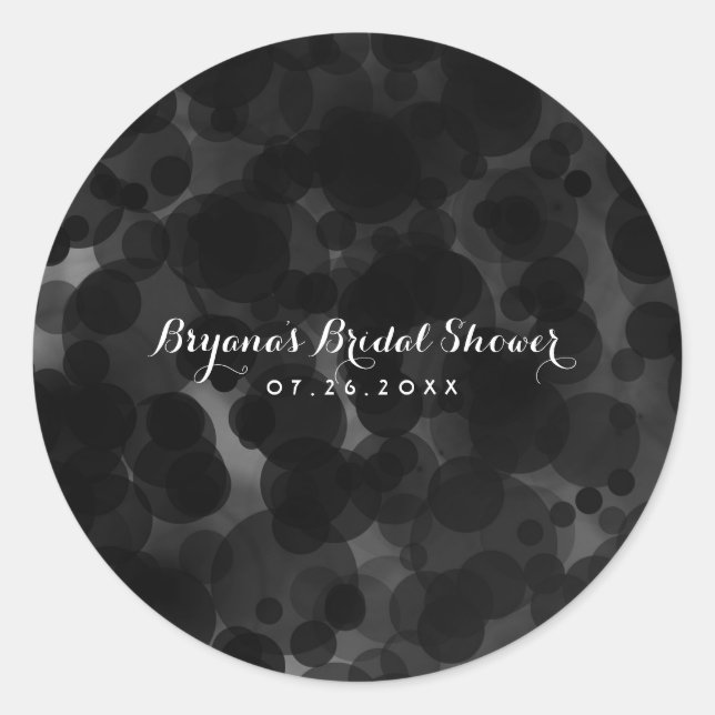Black & White Dots Modern Chic Party Custom Favor Classic Round Sticker (Front)