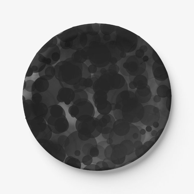 Black & White Dots Modern Chic Party Custom Favor Paper Plates (Front)
