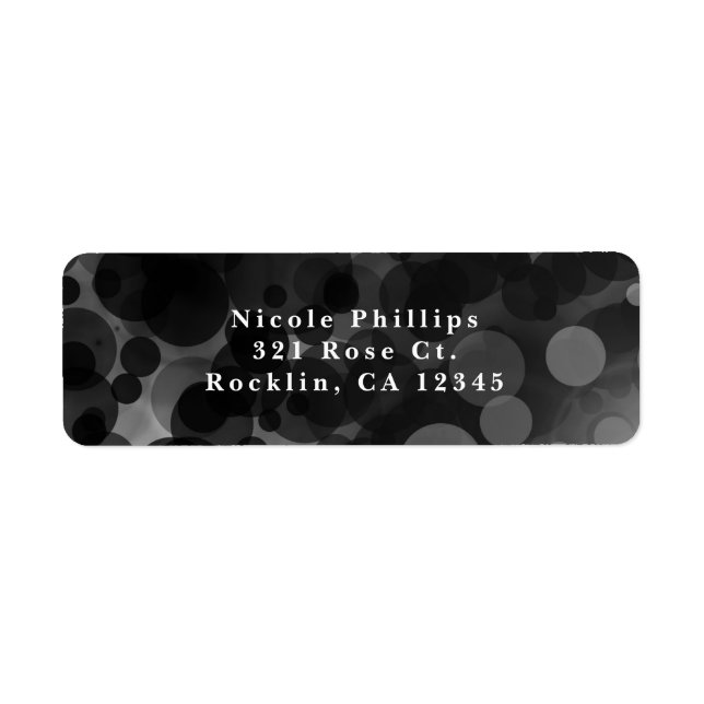Black & White Dots Modern Chic Party Invitation Label (Front)