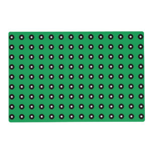 Black/White Dots on Irish Green/Orange Background Placemat