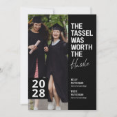 Black & White Double Graduation Photo Party Invitation (Front)