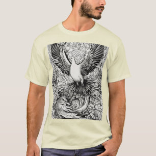 Black & White Dove and Serpent Hole Tattoo T-Shirt