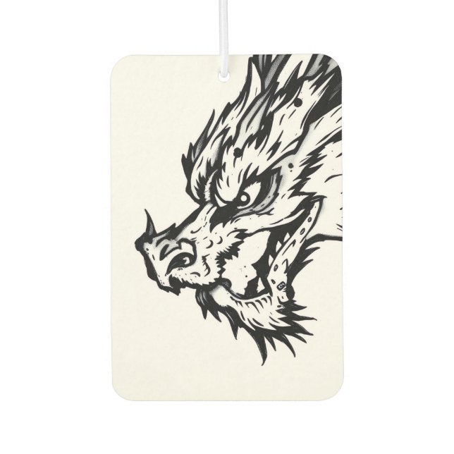 Black & White Dragon Air Freshener (Front)