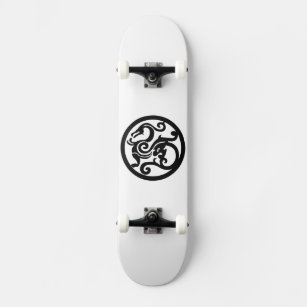 Black & White Dragon-Board Skateboard