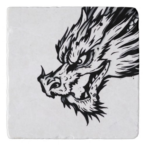 Black & White Dragon Trivet