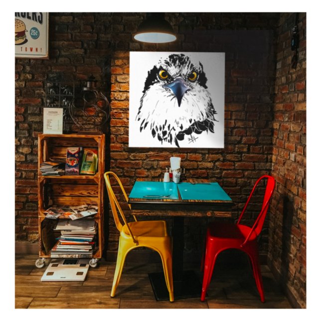 Black White Drawing of an Osprey "King of Birds" Canvas Print (Creator Uploaded)