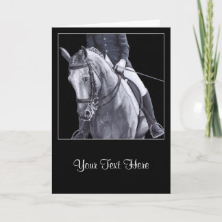 Black & White Duo Dressage Horse Greeting Card
