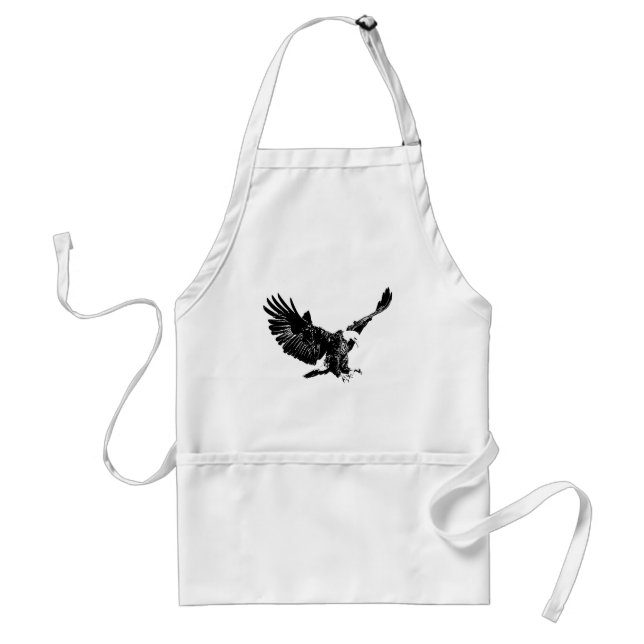 Black & White Eagle Adult Apron (Front)