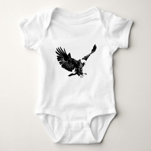 Black  White Eagle Baby Bodysuit