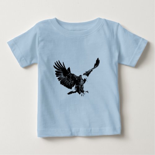 Black  White Eagle Baby T_Shirt