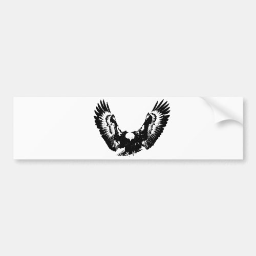 Black  White Eagle Bumper Sticker