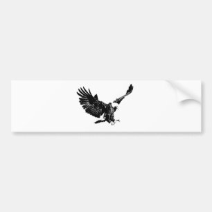 Black & White Eagle Bumper Sticker