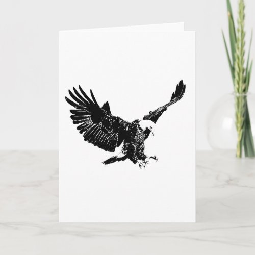 Black  White Eagle Card