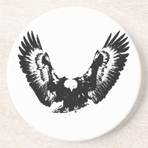 Black  White Eagle Drink Coaster